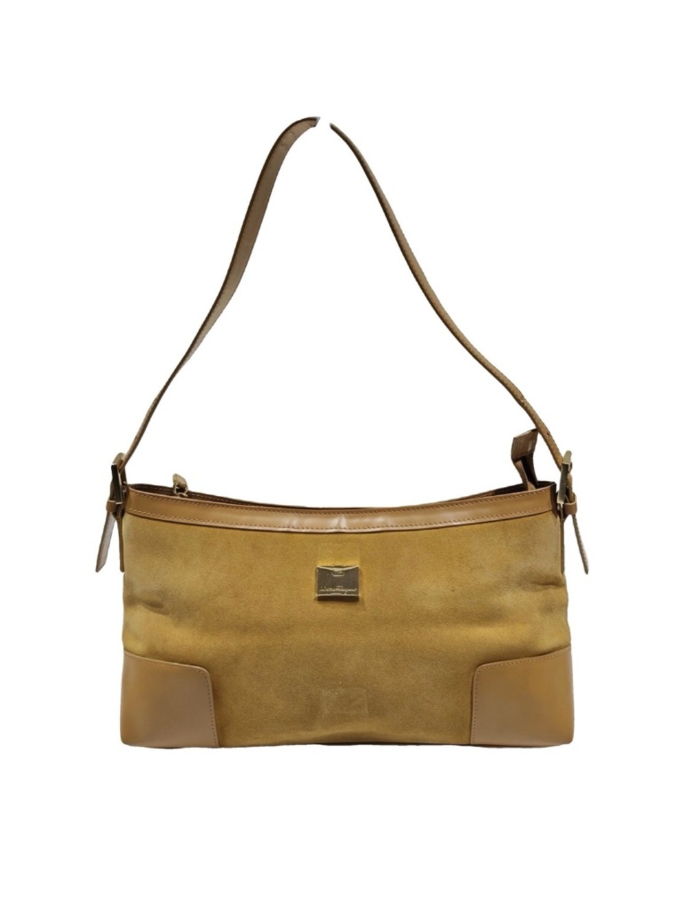 Salvatore Ferragamo Suede Leather Handbag Shoulder Bag Authentic